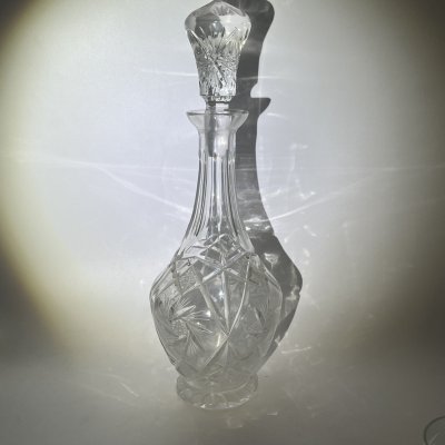 купить Графин с резным геометрическим декором, хрусталь, алмазная грань, СССР, 1970-1990 гг.
