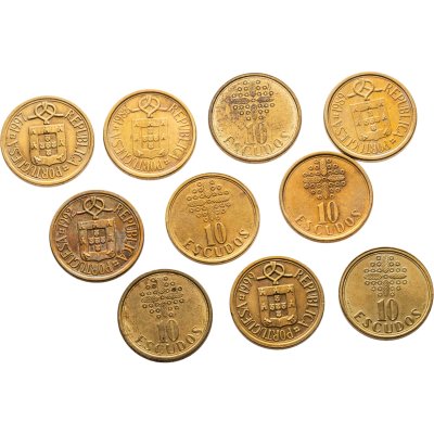 купить Португалия набор монет 10 эскудо 1986-2000 (10 штук)