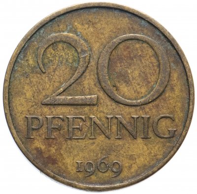 купить Германия (ГДР) 20 пфеннигов (pfennig) 1969