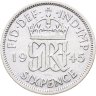 Купить Великобритания 6 пенсов (pence) 1945