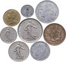 Купить Франция набор из 8 монет 1, 10 сантимов, 1/2, 1, 2, 5, 10 франков 1948-1986