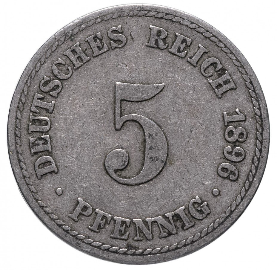 купить Германия 5 рейх пфеннигов 1896 "A"