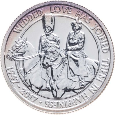 купить Великобритания 20 фунтов 2017 "70 лет свадьбе Королевы Елизаветы II и Принца Филиппа"