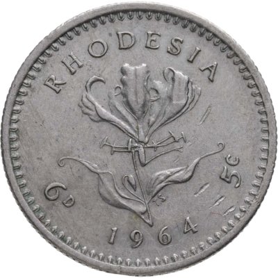 купить Родезия 6 пенсов - 5 центов 1964