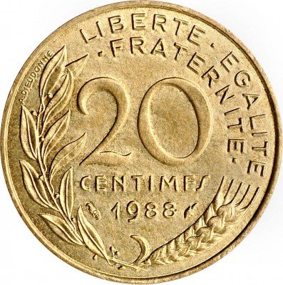 Купить 20 сантимов 1988