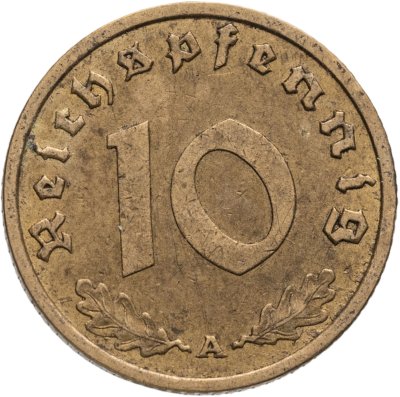 купить Германия, Третий рейх 10 рейхспфеннигов (reichspfennig) 1938