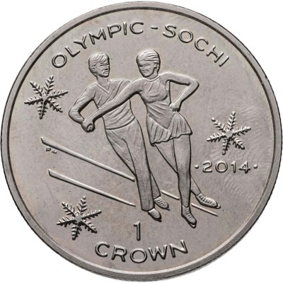 купить Остров Мэн 1 крона (crown) 2013 "XXII зимние Олимпийские Игры, Сочи 2014 - Фигурное катание"