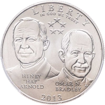 купить США 1/2 доллара (dollars) 2013 "5-звездочные генералы армии США" в слабе PCGS MS69