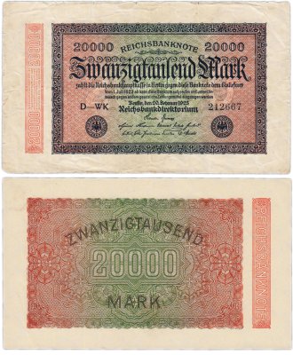 купить Германия 20000 марок 1923 P-85