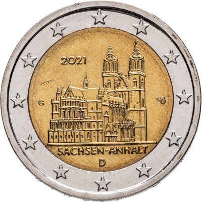 купить Германия 2 евро (euro) 2021 Федеральная земля Саксония-Анхальт - Магдебургский собор, знак монетного двора "G" - Карлсруэ