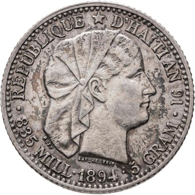 купить Гаити 20 сантимов (centimes) 1894
