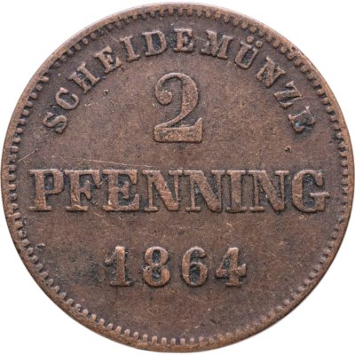 купить Германия, Бавария 2 пфеннига 1864
