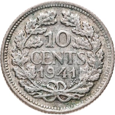 купить Нидерланды 10 центов (cents) 1941 серебро (портрет на аверсе)