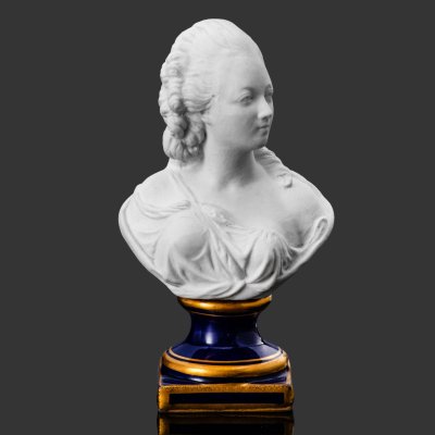 купить Бюст "Мария-Антуанетта", бисквит, фарфор, крытье кобальтом, золочение, Севрская фарфоровая мануфактура (Sevres), Франция, 1890-1930 гг.