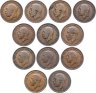 Купить Великобритания набор из 12 монет 1/2 пенни 1920-1936