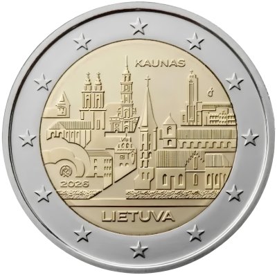 Купить [ПОДАРОК!] Литва 2 евро (EURO) 2026 "Каунас"