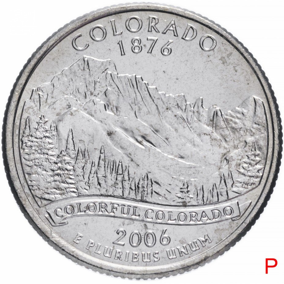 купить США 1/4 доллара (квотер, 25 центов) 2006 P "Штат Колорадо"