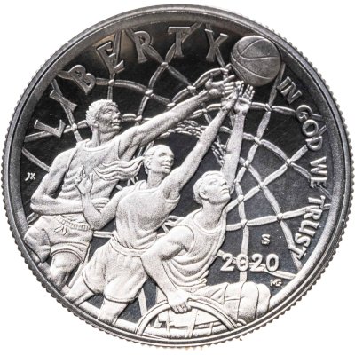 купить США 50 центов (1/2 доллара, half dollar) 2020 ""Зал Славы Баскетбола"" Знак монетного двора: "S" - Сан-Франциско