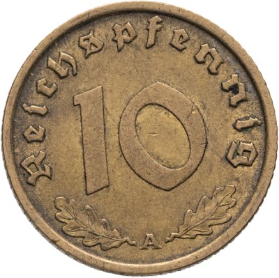 купить Германия, Третий рейх 10 рейхспфеннигов (reichspfennig) 1938