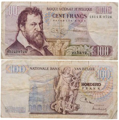 купить Бельгия 100 франков 1972 год