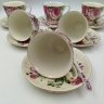 Купить Сервиз чайный "Royal collection" с цветочным декором на 6 персон (6 чайных пар, 6 подставок и 6 ложек) в оригинальной коробке, фарфор, печать, Китай, 2000-2020 гг.