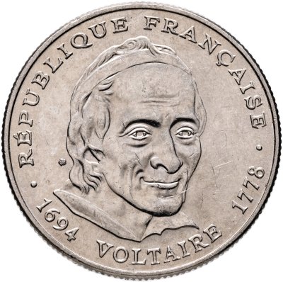купить Франция 5 франков (francs) 1994 "300 лет со дня рождения Вольтера"