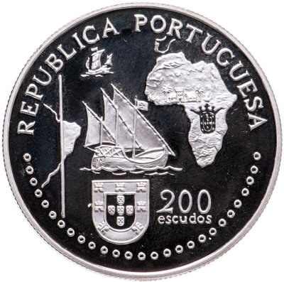 купить Португалия 200 эскудо (escudos) 1994 Proof 500 лет с момента заключения Тордесильясского договора