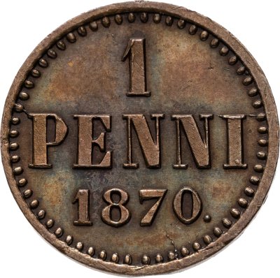купить 1 пенни (penni) 1870 монета для Финляндии