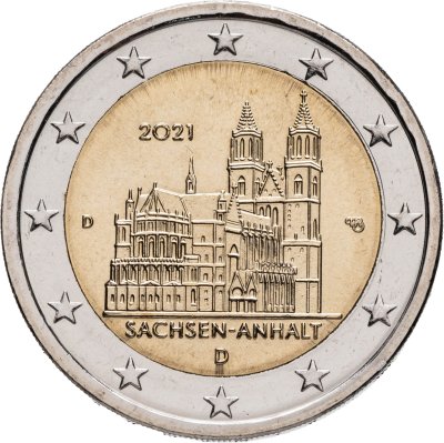 купить Германия 2 евро (euro) 2021 Федеральная земля Саксония-Анхальт - Магдебургский собор, знак монетного двора "D" - Мюнхен