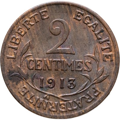 купить Франция 2 сантима (centimes) 1913