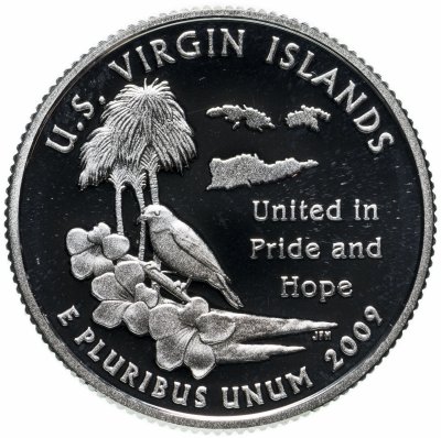 купить США 25 центов (квотер, 1/4 доллара, quarter dollar) 2009 S Proof Американские Виргинские острова (U.S. Virgin Islands)