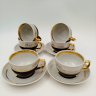 Купить Сервиз кофейный на 6 персон (15 предметов), украшенный цветочнм декором, фарфор, крытье кобальтом, золочение, Полонский фарфоровый завод, СССР, 1980-1991 гг.