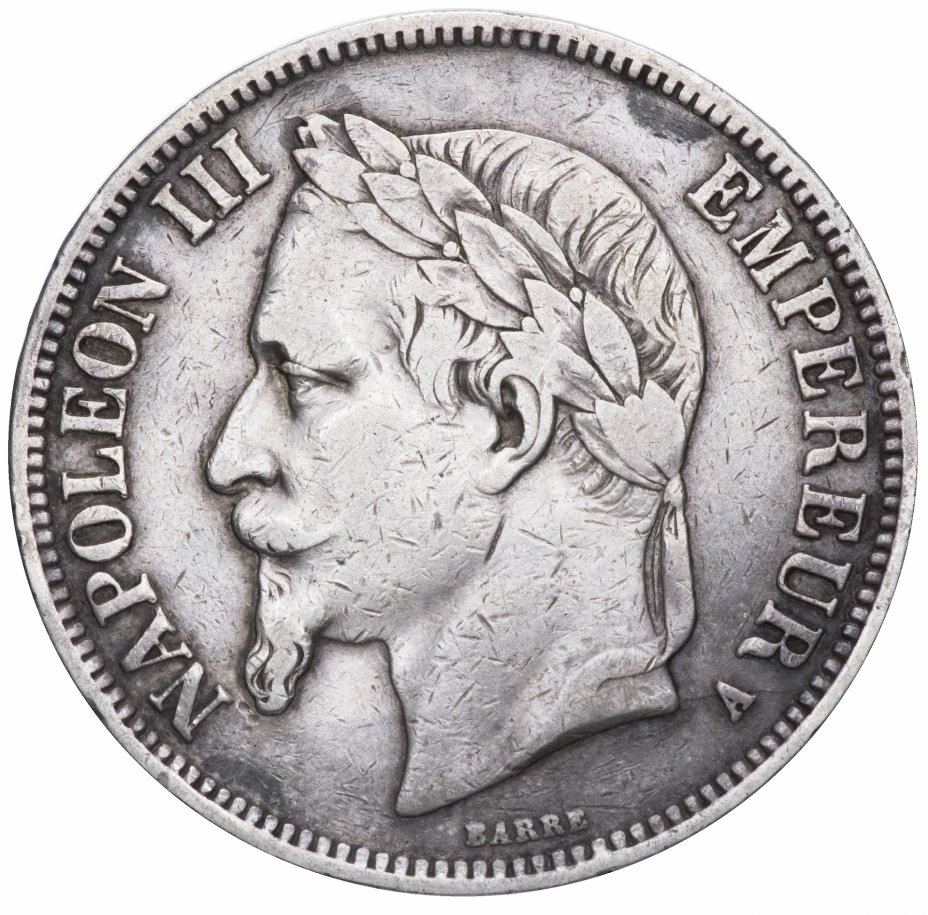 купить Франция 5 франков 1867 A