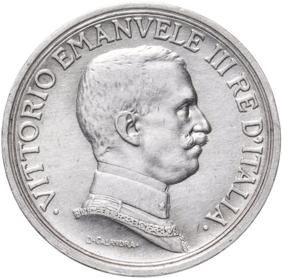 Монета Италия 2 лиры (lire) 1915 стоимостью 3250 руб.