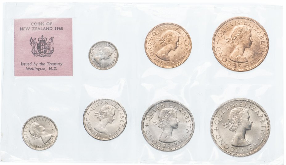 купить Новая Зеландия набор из 7 монет 1965 в запайке