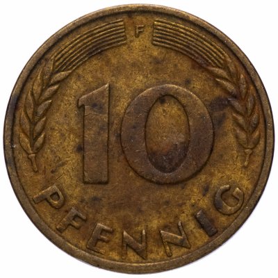 купить Германия (ФРГ) 10 пфеннигов (pfennig) 1950-1990