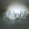 Купить Набор из 4-х стопок с рельефным растительным декором, стекло, Опытный стекольный завод, стекло, Опытный стекольный завод, СССР, 1970-1990 гг.