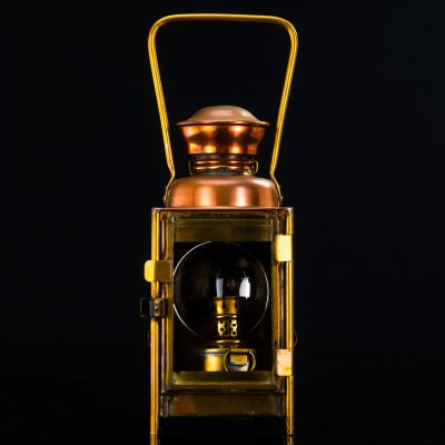 купить Фонарь керосиновый (железнодорожный), A.Butin, медь, латунь, олово, стекло, Франция, 1930-1950 гг.