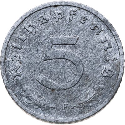 купить Германия (Третий рейх) 5 рейхспфеннигов (reichspfennig) 1942, знак монетного двора "F" - Штутгарт