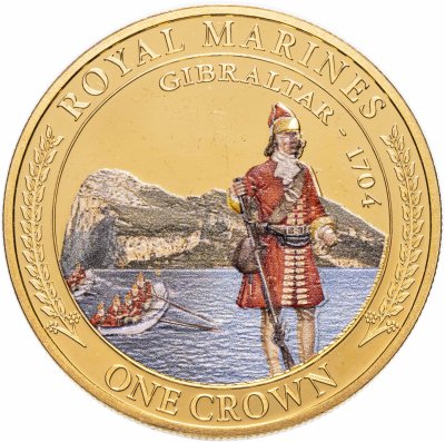 купить Тристан-да-Кунья 1 крона 2016 Королевская морская пехота - Захват Гибралтара в 1704