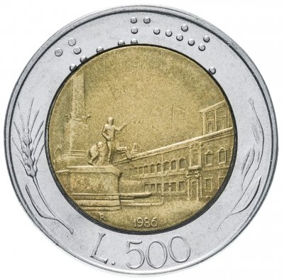 купить Италия 500 лир 1986 "Квиринальский дворец"