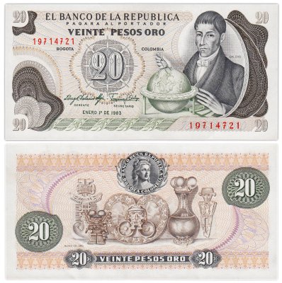 купить Колумбия 20 песо оро 1983 года