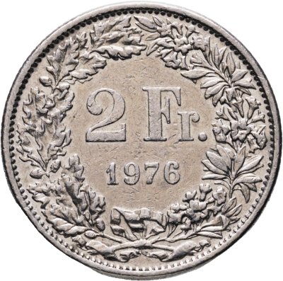 купить Швейцария 2 франка 1976