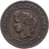 Купить Франция 5 сантимов 1872 знак монетного двора: "A" - Париж