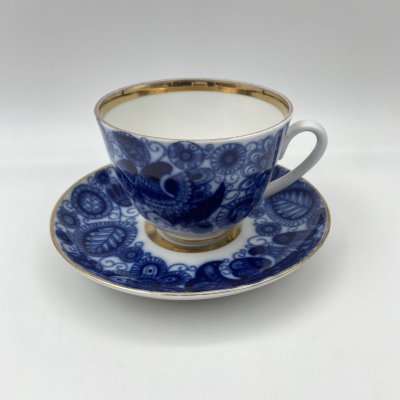 купить Пара чайная "Жар-птица", фарфор, деколь, золочение, Ленинградский фарфоровый завод (ЛФЗ), СССР, 1980-1990 гг.