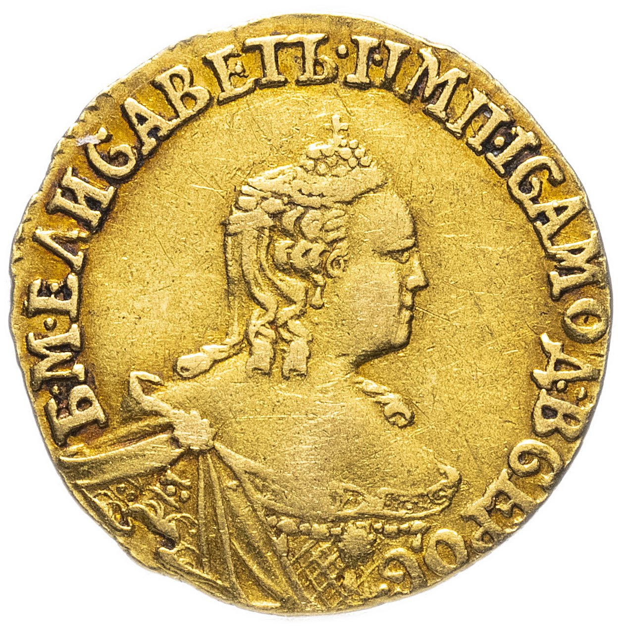 Монета Золотая 1756г Елизавета