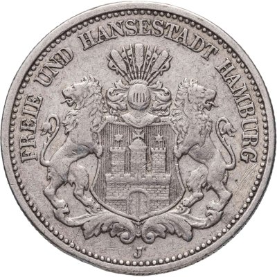 купить Германская Империя, Гамбург 2 марки (mark) 1907 J