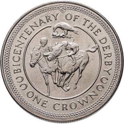 купить Остров Мэн 1 крона (crown) 1980 "200 лет скаковых Дерби"