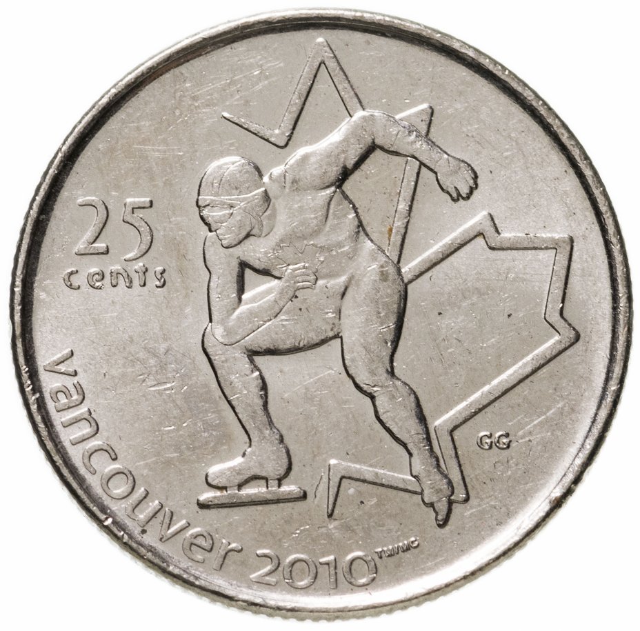купить Канада 25 центов (cents) 2009 "XXI зимние Олимпийские Игры, Ванкувер 2010 - Конькобежный спорт"