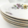 Купить Набор суповых тарелок, украшенных изображением цветов, (6 шт.), фарфор, деколь, золочение, Thun (Тун), Чехословакия, 1970-1990 гг.